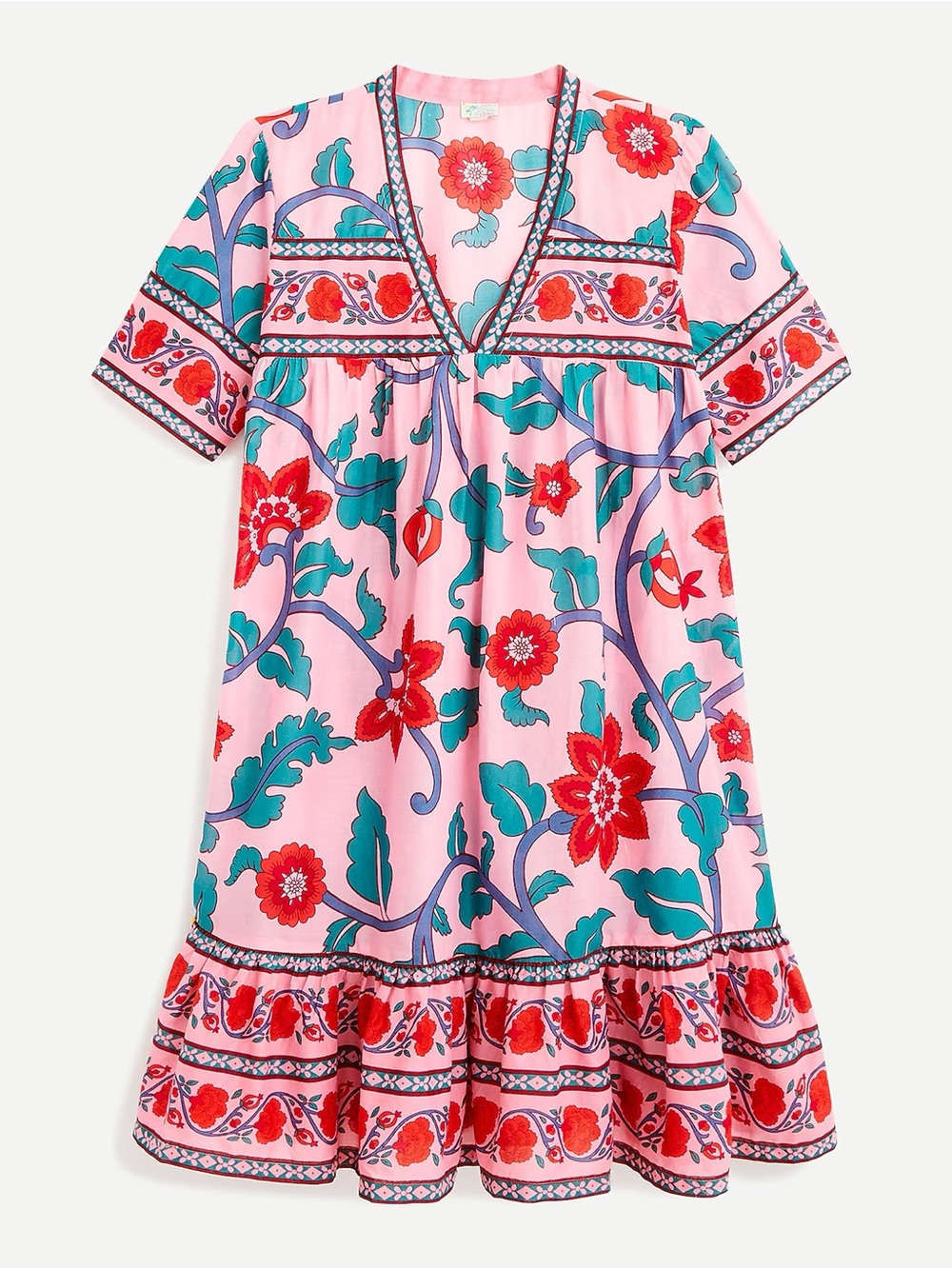 NWT J. Crew V-neck tunic dress in floral block print